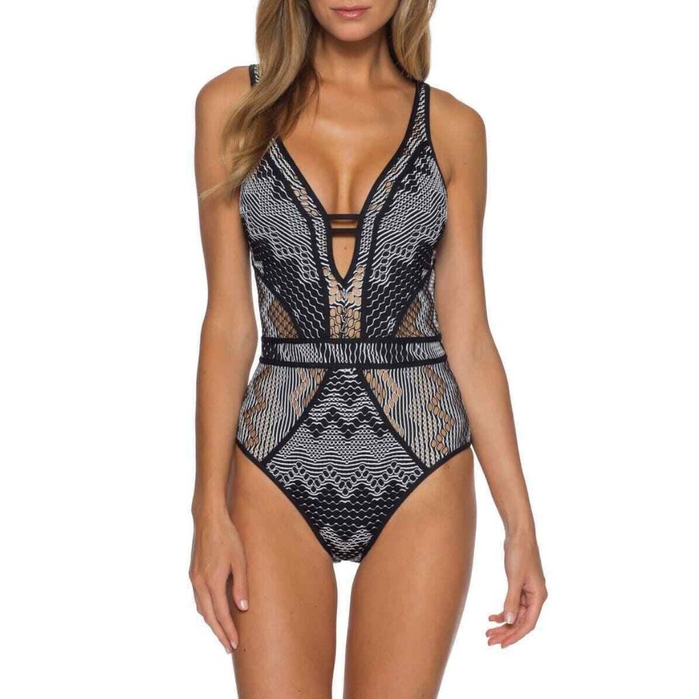 NWOT Becca Reveal Plunge One-Piece Swimsuit